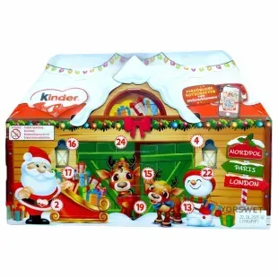 Адвент календар Kinder хатинка/миколай 203г 8000500391341 фото