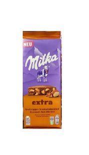 Шоколадка Milka Extra солена карамель та мигдаль 190 грам 7622202296239 фото