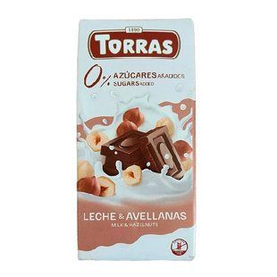 Шоколад Torras молочний з фундуком без цукру 75 г 8410342005625 фото