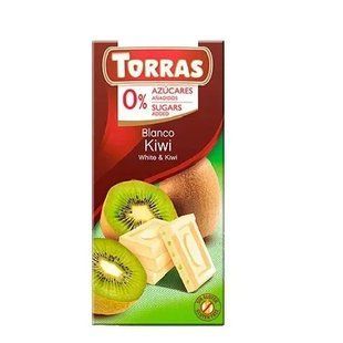 Шоколад Torras білий з ківі без цукру 75 г 8410342007001 фото