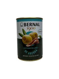 Оливки зелені Bernal з анчоусом 292 грам 8428391200427 фото