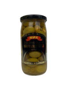 Оливки зелені M&K фаршировані мигдалем 350 грам 5902693180180 фото